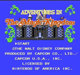 Adventures in the Magic Kingdom (USA) Title Screen